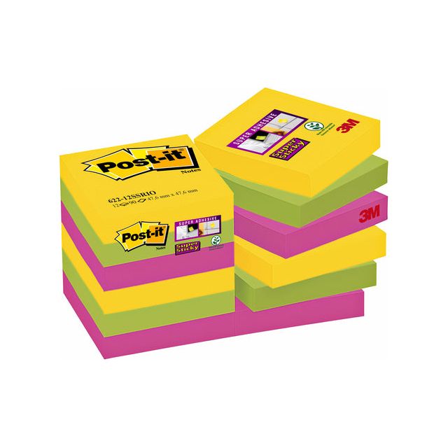 MEMOBLOK 3M POST-IT 622 Super Sticky 47.6x47.6mm Rio