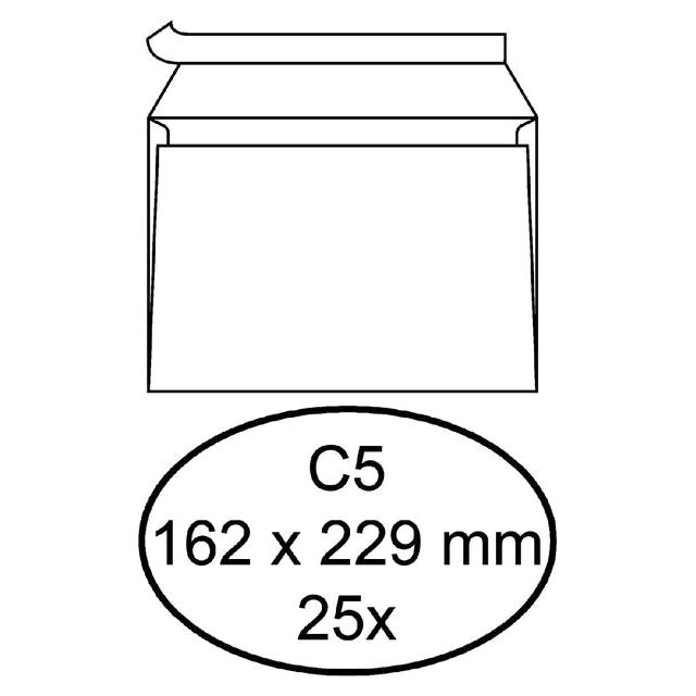 Quantore - Enveloppe Bank C5 162x229mm auto-adhésif blanc 25 pièces