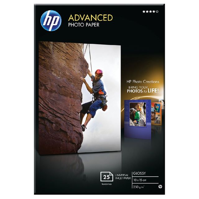 HP - Inkjetpapier Q8691A 10x15cm Foto Glossy 250gr 25vel