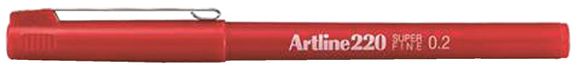 Artline - Fineliner 220 environ 0,2 mm de rouge