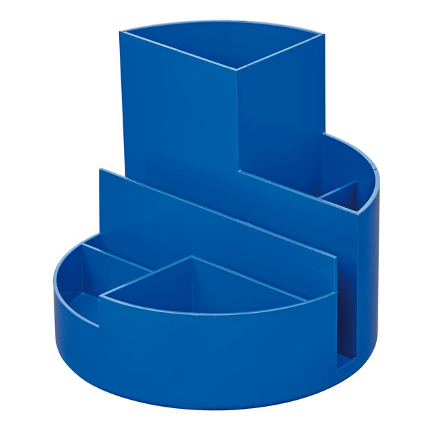 Maul - bureauorganizer pennenbak Roundbox Ø14x12.5cm, 7-vaks, 85% gerecycled kunststof blauw