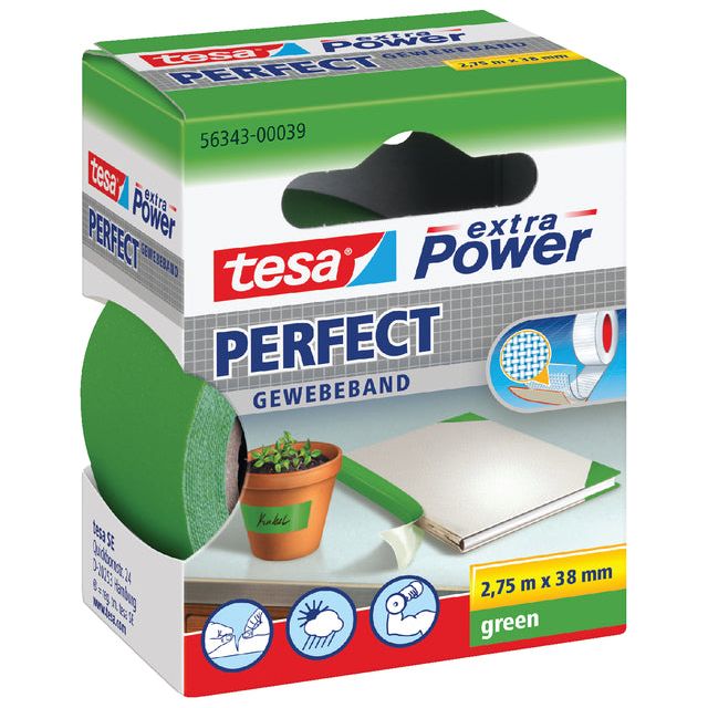 Tesa - Textiele perfect 2.75mx38mm groen | 6 stuks