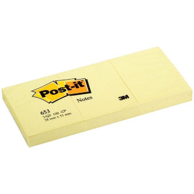 Memo blok - Memoblok 3m post-it 653yel 38x51mm geel | 4 stuks