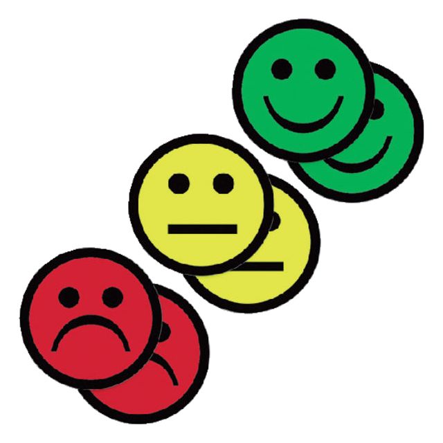 Smit Visual - Magneet smiley 2.5cm 2x geel 2x groen 2x rood