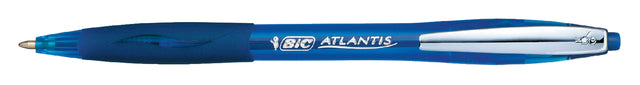 BIC - Ballpen Atlantis Soft Metal Clip 1,0mm Blau | 12 Stücke