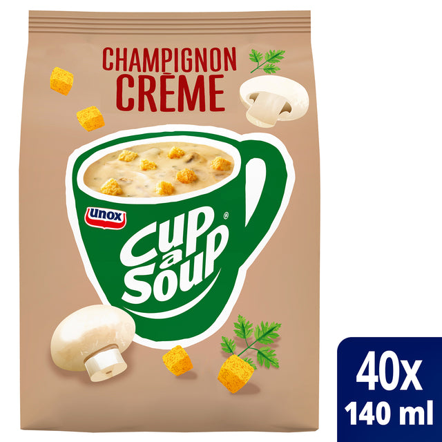 Unox - Cup-a-soup machinezak champignon creme 140ml | 4 stuks