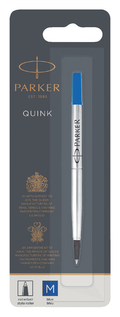 Parker - vulling voor roller medium, blauw, op blister