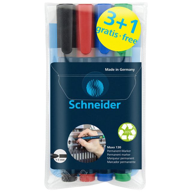 Schneider - Viltstift maxx 130 permanent 3+1 gratis | 10 stuks