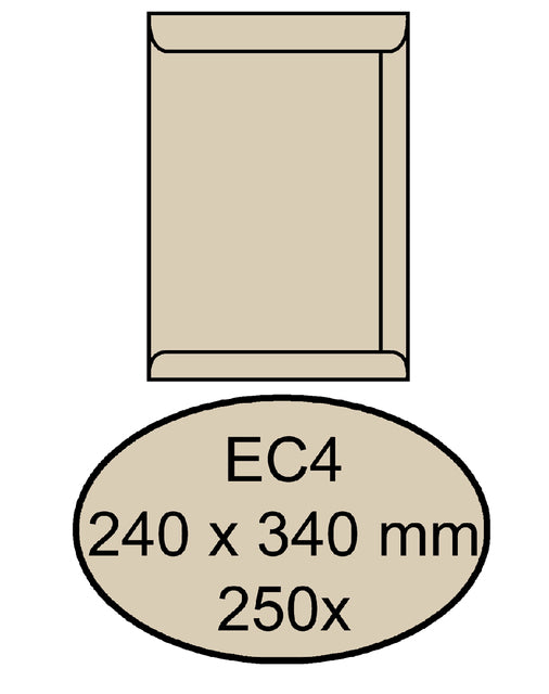 Quantore - Enveloppe Deed EC4 240x340mm Cremekraft 250 pièces