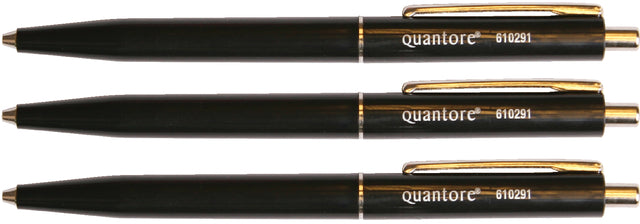 Bouton poussoir Quantore - Ballpen avec clip métallique Black Medium