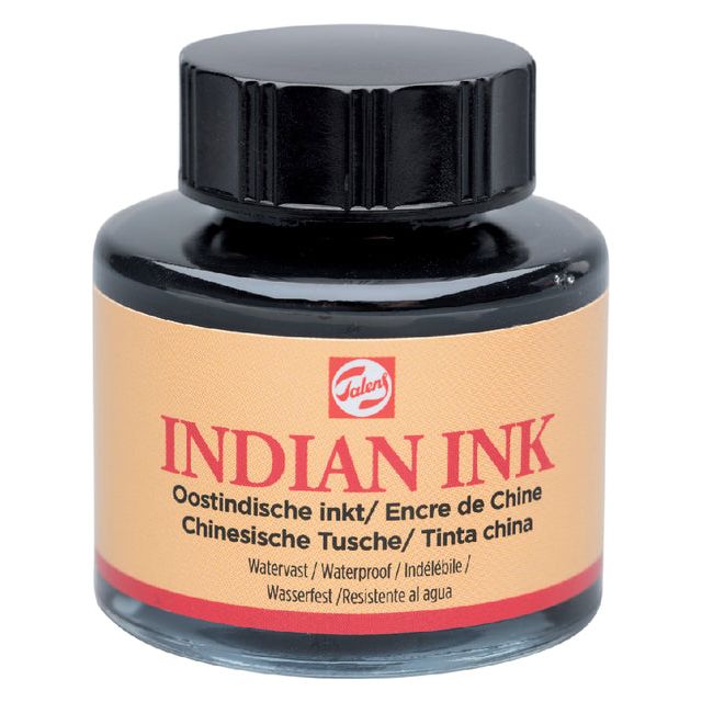 Talens - Oostindische inkt 30ml zwart | 3 stuks