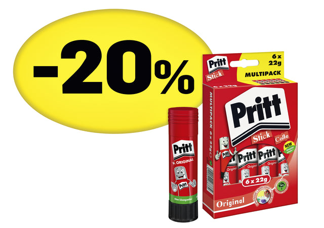 Pritt - Lijmstift stick original 22gr promopack | 12 stuks