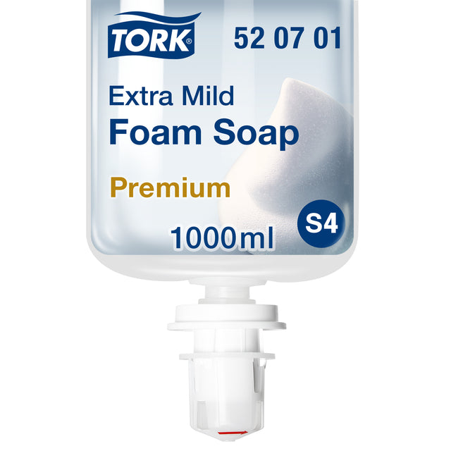 Tork - Soap à main S4 mousse parfumée parfume-parfum - Allergie sans amies 1000 ml 520701 | 6 pièces