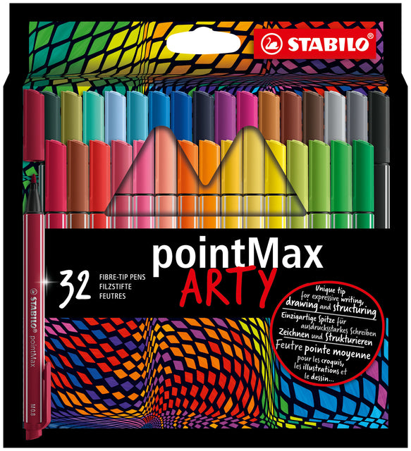 Stabilo - Felt -tip Pointmax Arty Endui à 32 couleurs | 6 pièces