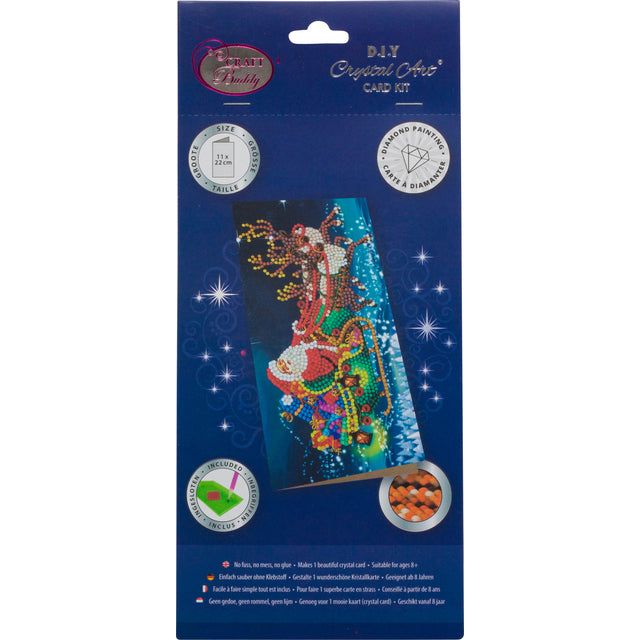 Crystal Art - Diamondpainting  kaart santa's sleigh | 100 stuks