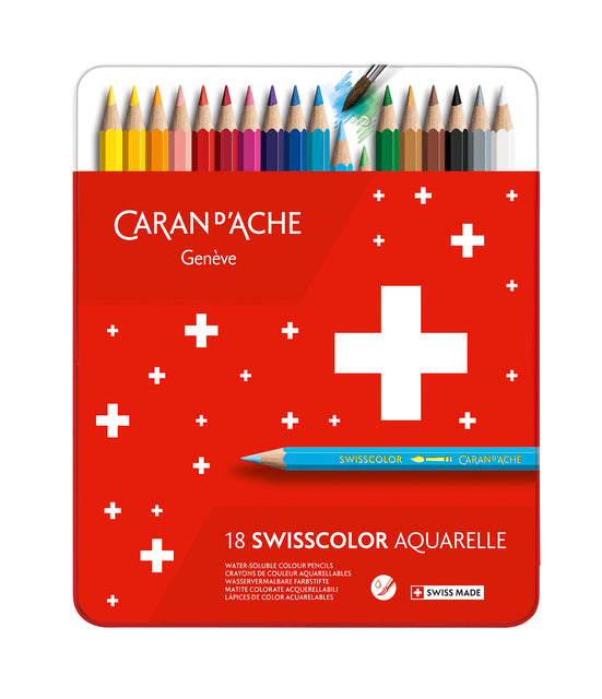 CARAN D'ACHE - Buntstifte Caran d'Ache Swisscolor Aquarel 18 Stück Arsch.