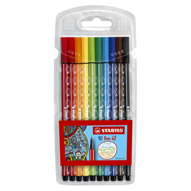 Stabilo - Felt -tip Pen 68 Penny de 10 couleurs | 10 pièces