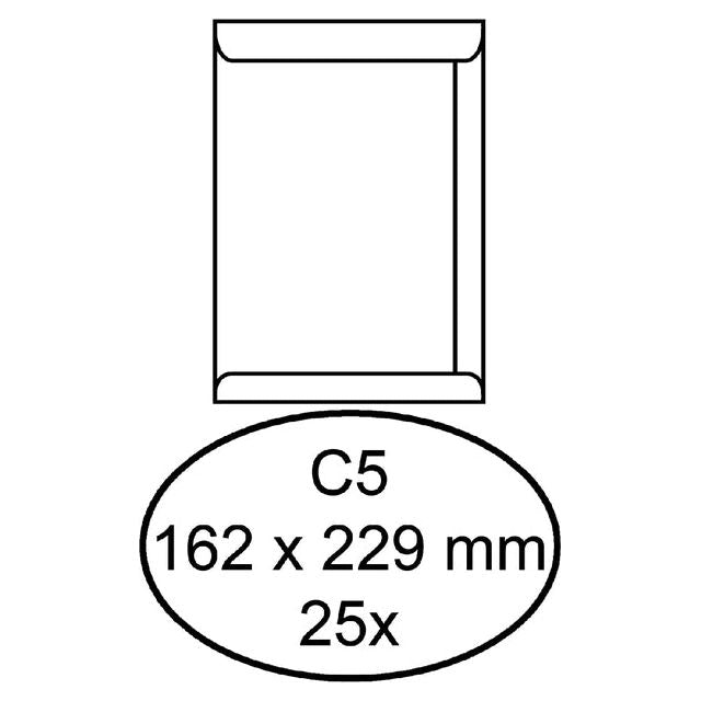 Hermes - Umschlag Tat C5 162x229mm Selbstadhäsiv Weiß 25 Stücke | 20 Stücke