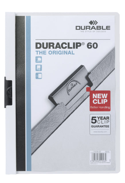 Durable - Klemmap Duraclip A4 6 mm 60 feuilles blanches | 25 pièces