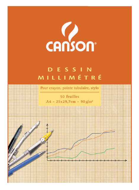 Canson - Block millimètre A4 Brun clair | 10 pièces