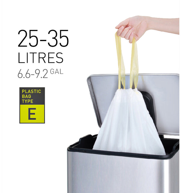 Eko - Sac déchet avec bande de draft 25-35 litres de type E blanc | 6 pièces