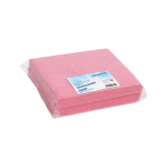 CleanInq - Viscose de serviette de travail 38x40 cm rose 10 pièces