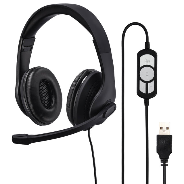 USB-Kopfhörer Hama Hs-USB300 Over-Ear Schwarz