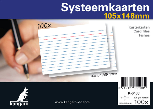 Kangaro - Cartes système A6 105x148mm 100 pièces | 4 pièces