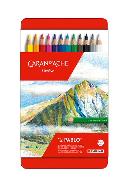 Caran d'ache - Farbige Bleistifte Caran d'Ache Pablo Assorti Can von 12 Teilen