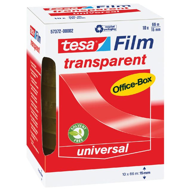 Tesa - Film transparent E, ft 15 mm x 66 m, Packung mit 10 Rollen