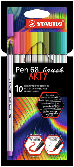 Stabilo - Brushstift pen 68/10 arty 10st assorti