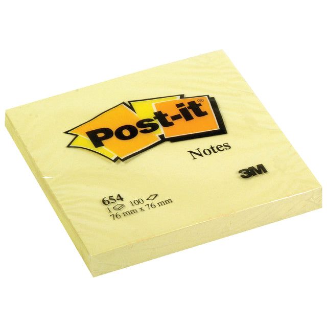 Post-it - Memoblok 3m  654 76x76mm geel | 12 stuks