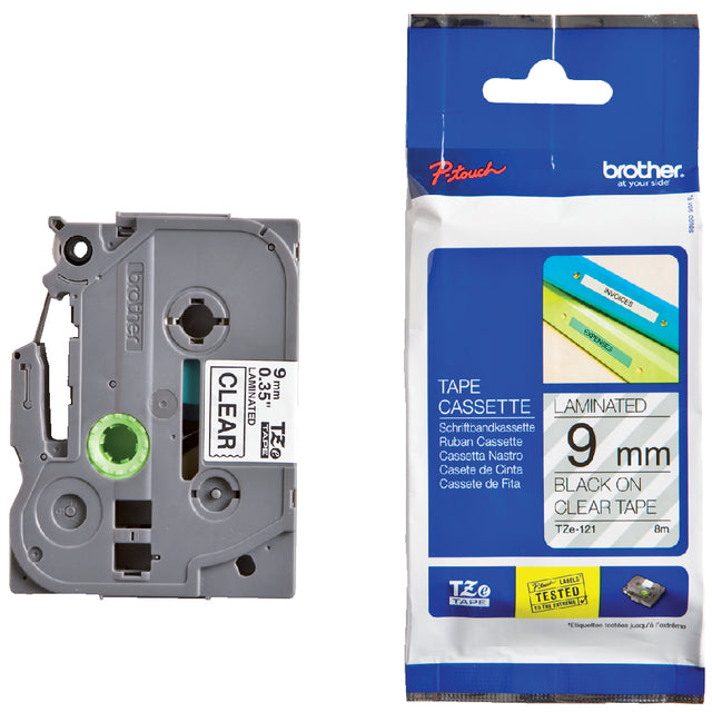 Brother - Labele  ptouch tze121 9mm transparant