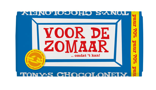 Tony's Chocolonely - Barne de chocolat 180gr purement comme ça | 1 pièce | 15 pièces