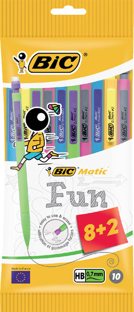 BIC - Matic Vulpotlood Fun 0,7 mm, sac de suspension de 10 pièces