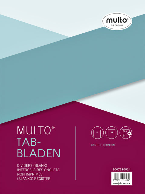 Économie quantore-tabs A4 23-Gaats 5 pièces Assorti | 50 pièces