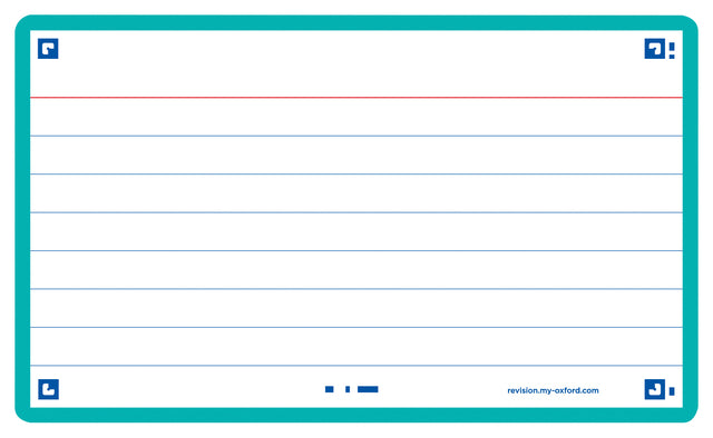 Oxford - Flashcard 2.0 75x125mm 80vel 250gr Ligne Mint