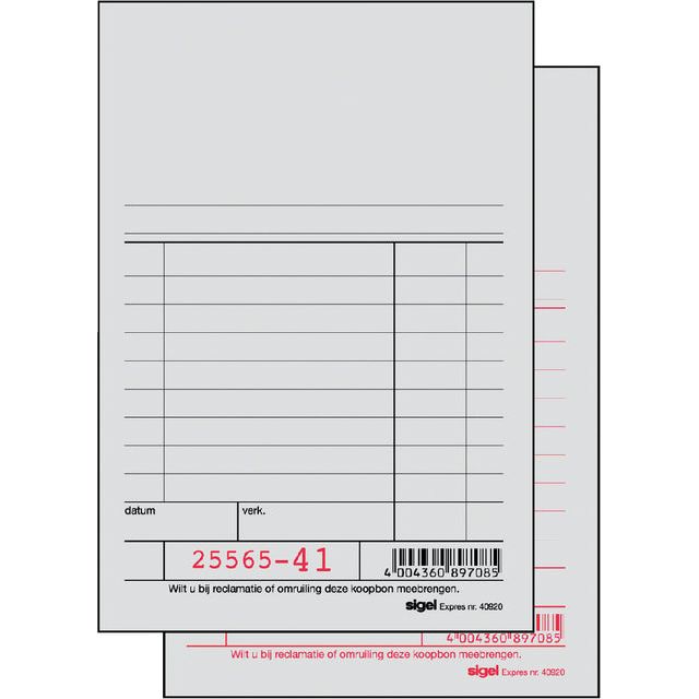 SIGEL - Caissier SI -40920 150x100mm 50x2vel