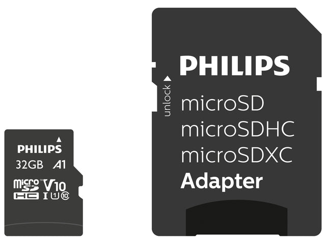 Philips - Geheugenkaart philips micro sdhc 32gb incl. adapt