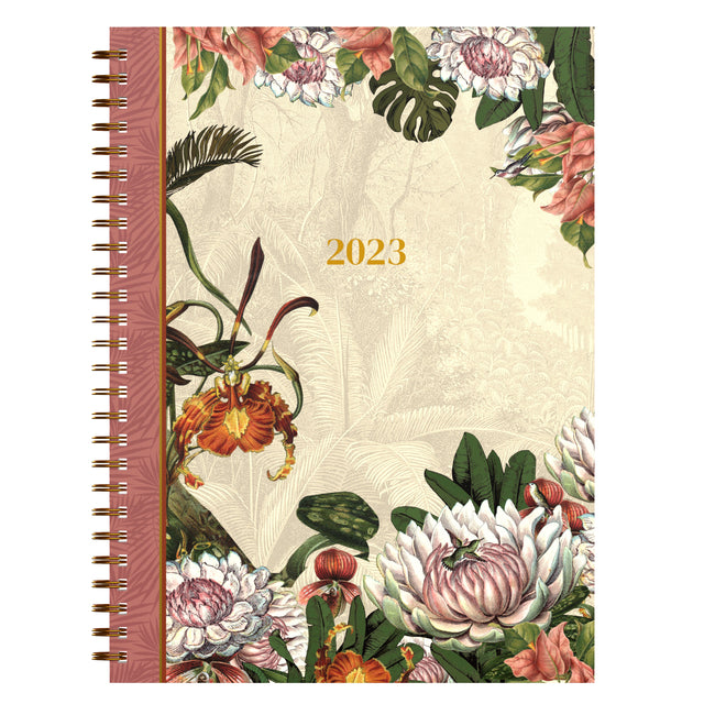 Agenda 2023 170x230 Bureau Wire-O Botanic 7Dagen/2 Seiten Beige