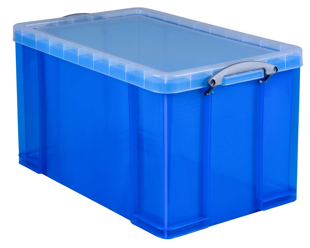 Reaxly utile - Boîte de rangement 84 litres 710x440x380 mm bleu transparent