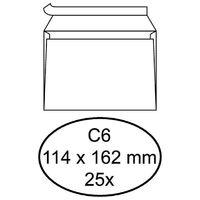 Quantore - Enveloppe Bank C6 114x162mm auto-adhésif blanc 25 pièces