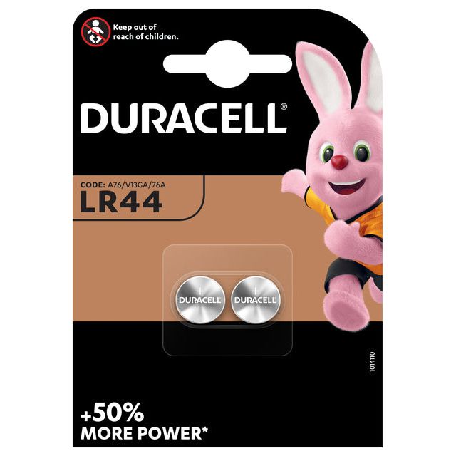 Duracell - Cellule du bouton de batterie 2xlr44 alcalin Ø11,6 mm 2 pièces