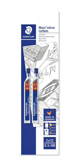 Staedtler - Marqueurs de micro crayon, 0,5 mm, HB, ampoule de 2 echtje de 12 pièces