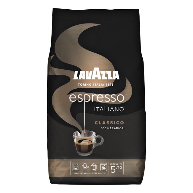 Lavazza - Koffie lavazza caffe espresso bonen black 1000gr