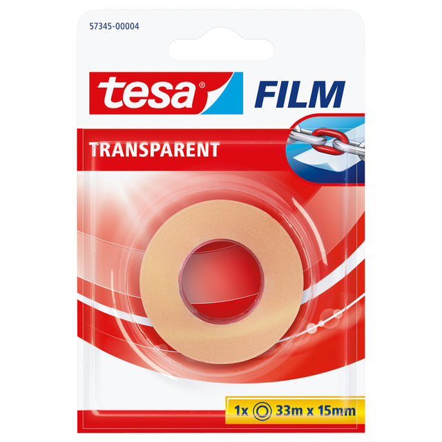 Tesa - Plakband film 33mx15mm transparant blister