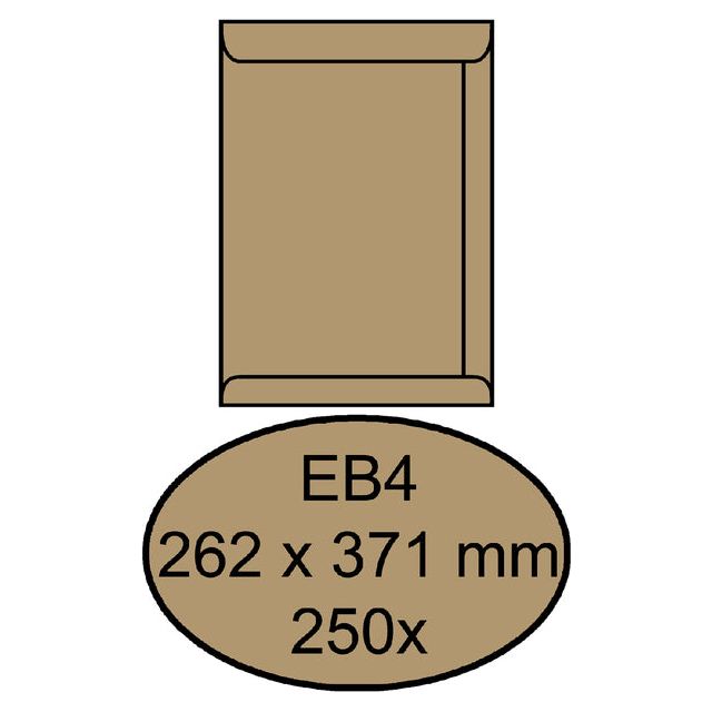 Quantore - enveloppe acte EB4 262x371mm bruinkraft 250 pièces