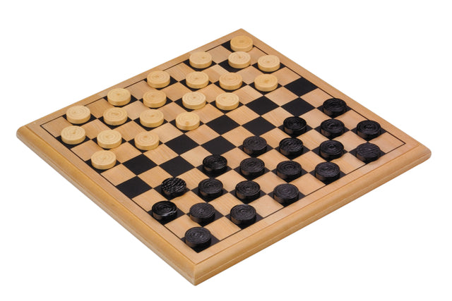 Longfield Games - Damspel Hout 30x30 cm