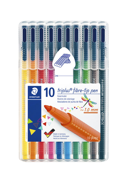 Staedtler - viltstift Triplus Color, opstelbare box met 10 kleuren