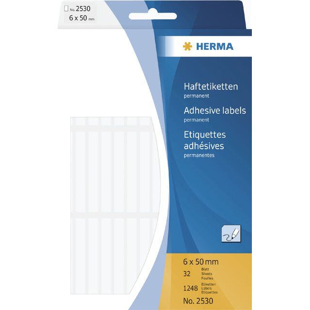 HERMA - Etiket  2530 6x50mm wit 1248 stuks